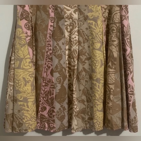 Sigrid Olsen Linen Blend Y2K beautiful color hues Boho Midi Swing Skirt Size 10 - Picture 7 of 9